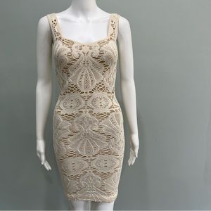 NWT FREE PEOPLE Intimately Turtle Dove Combo Medallion Slip Bodycon Dress S XS